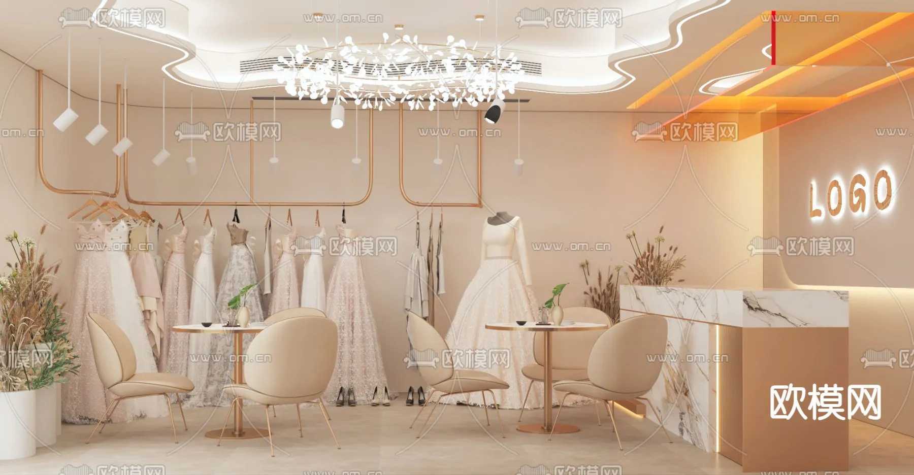 Bridal Shop – Wedding Store – Interior Desgin 3D Scene – 034