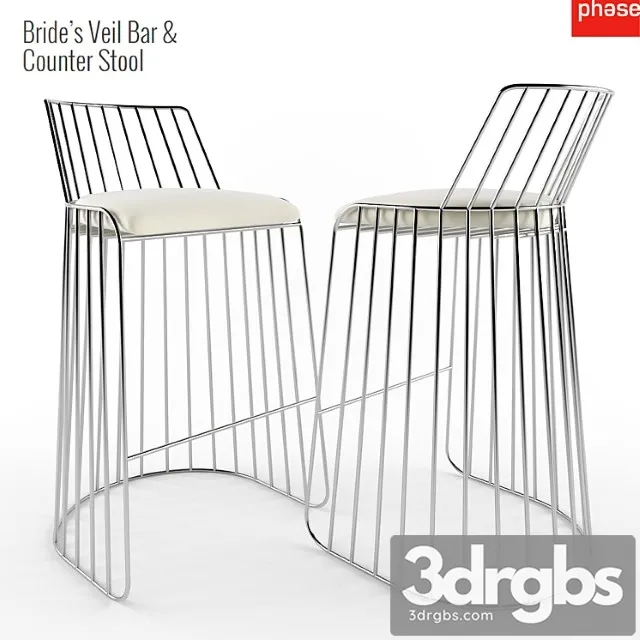 Bride Veil Bar Counter Stool 3D Model Download