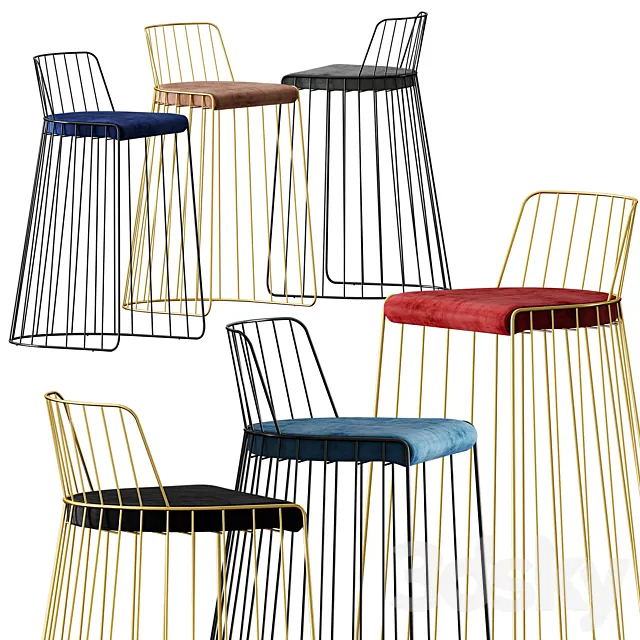 Bride’s Veil Bar Stool by Phase Design 3D Model