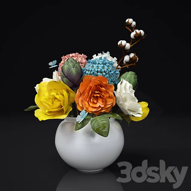 Bright bouquet 3D Model Bright bouquet 3D Model