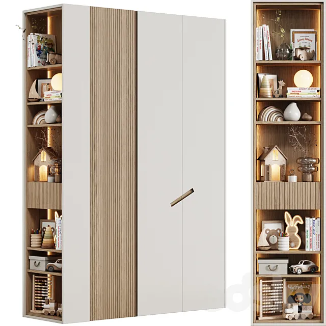 Bright children’s modular wardrobe in a modern minimalism style 14 3D Model Bright children’s modular wardrobe in a modern minimalism style 14 3D Model