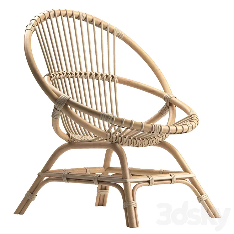 Brigitte rattan armchair 3D Model Free Download