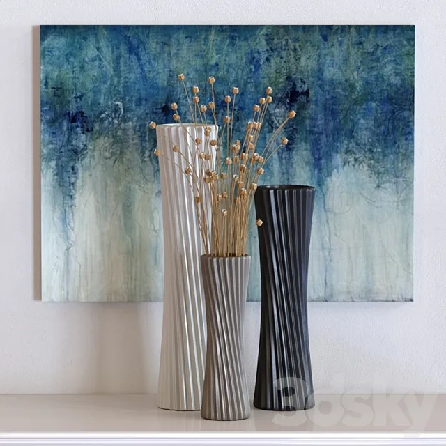 Brimfield & May Contemporary Tapered Ceramic Vases 3D Model