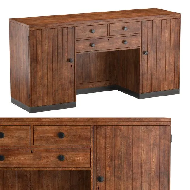 BRITISH COLONIAL ART DECO SIDEBOARD 3D Model BRITISH COLONIAL ART DECO SIDEBOARD 3D Model