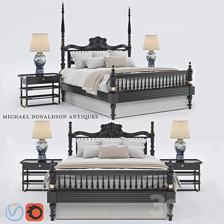 [3DSKY] British Colonial Four-Poster Bed By Michael Donaldson Antiques ...