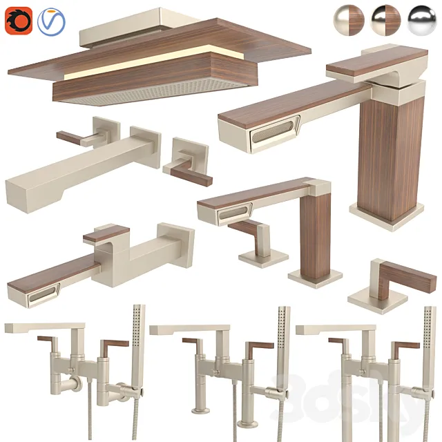 Brizo faucet and shower – Frank Lloyd wright collection 3D Model