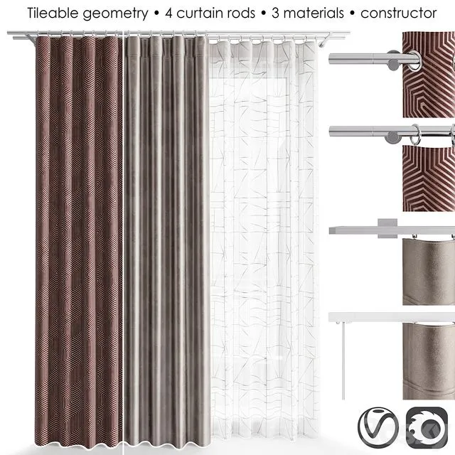 Broad Curtain Constructor 3D Model Broad Curtain Constructor 3D Model