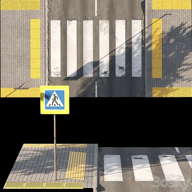 Broken road set2 3D Model Broken road set2 3D Model