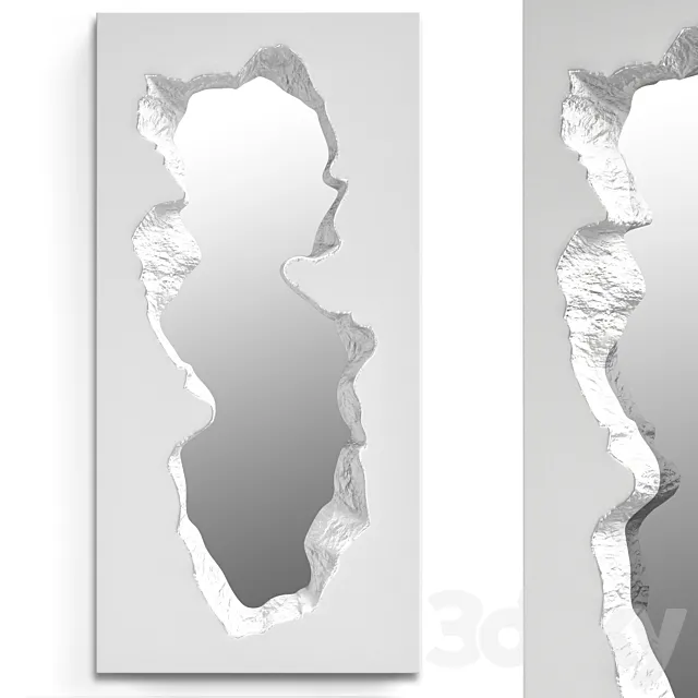 broken stone mirror 3D Model