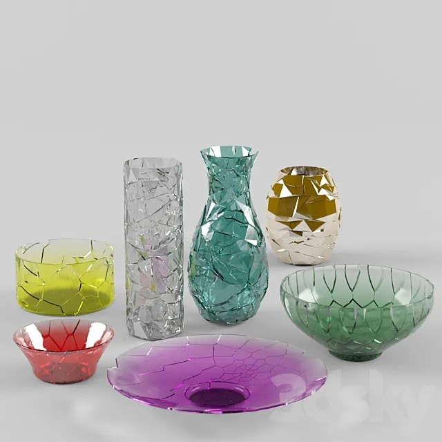 “Broken” vases 3D Model