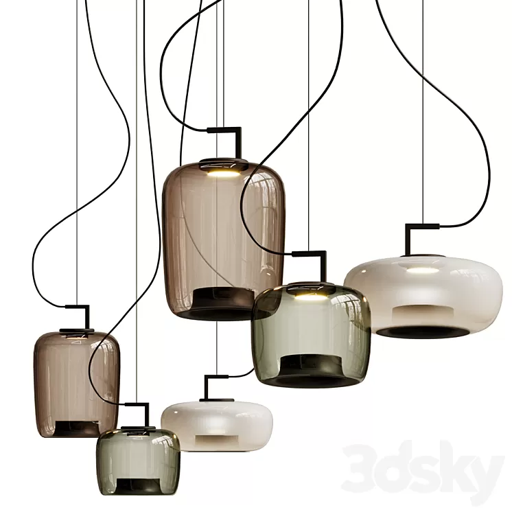 Brokis Brokisled Glass Pendant Lamp Double 3D Model Free Download