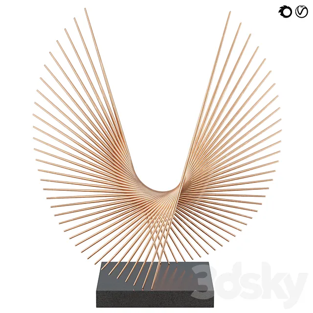 Bronze and Stainless Steel sculpture 3 3D Model