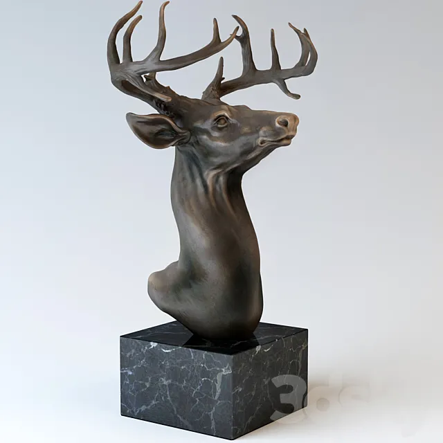 Bronze sculpture “Head of a deer.” 3DModel