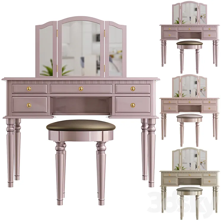 Brookland vanity set with mirror 3D Model Free Download