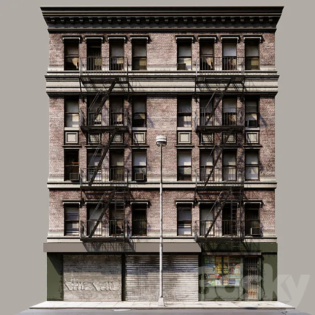 Brooklyn fasad NY 3D Model