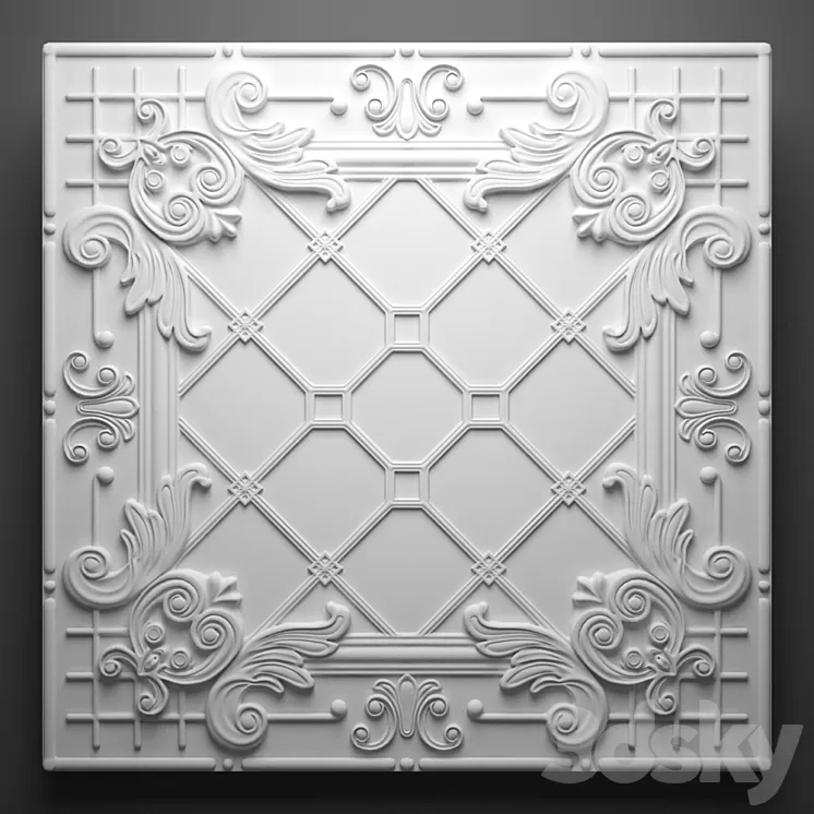 Brooklyn tin wall tiles 3D Model Brooklyn tin wall tiles 3D Model