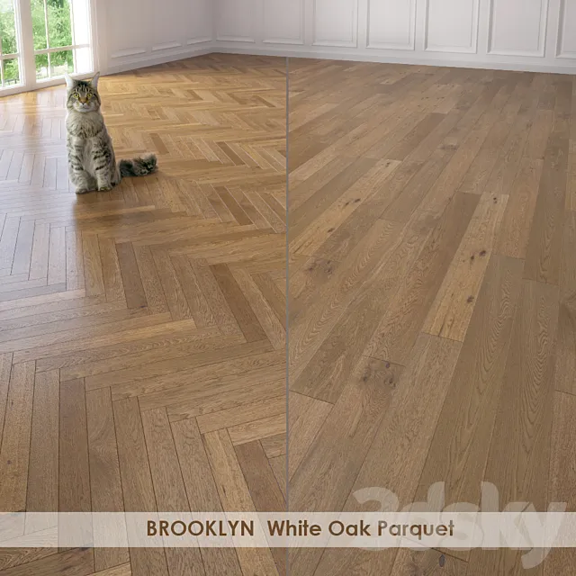BROOKLYN White Oak Parquet 3DModel BROOKLYN White Oak Parquet 3DModel