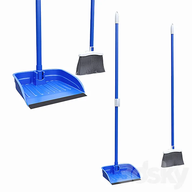 Broom Dustpan Set 3DModel Broom Dustpan Set 3DModel