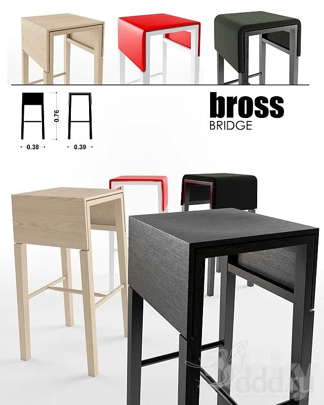 BROSS Bridge stool 3D Model BROSS Bridge stool 3D Model
