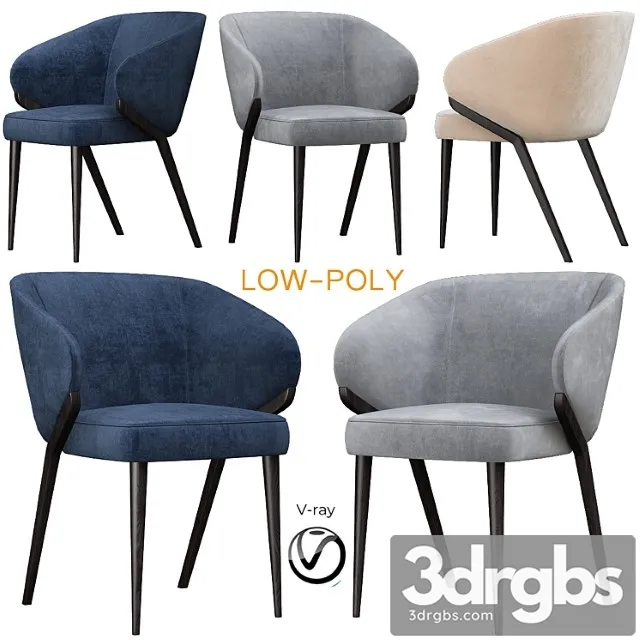 Bross nora dining chair 1530 armchair (low poly) 2 3D Model Download