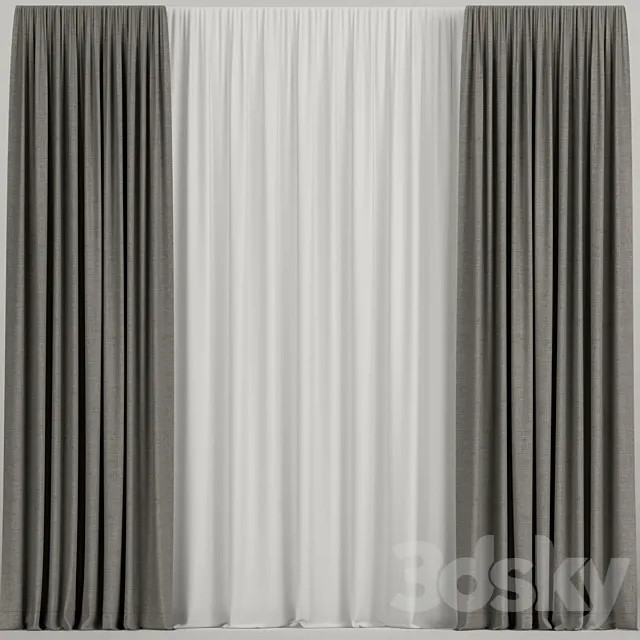 Brown curtains. 3D Model Brown curtains. 3D Model