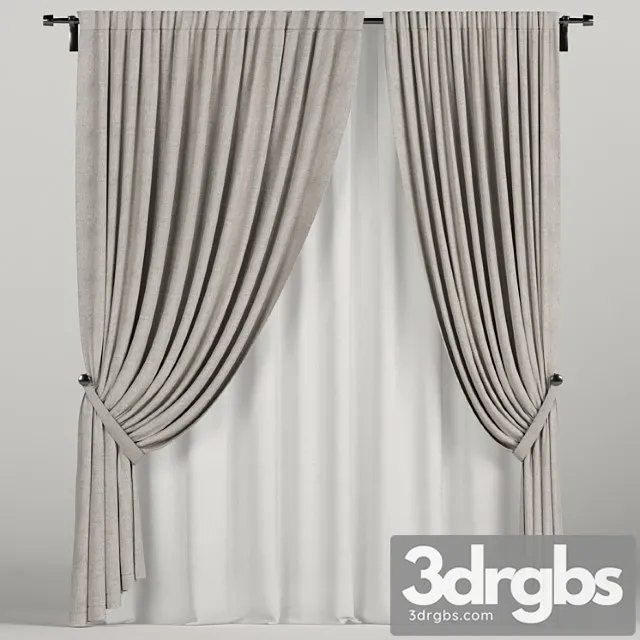 Brown curtains in the background. 3D Model Download