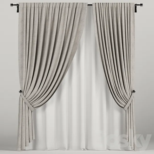 Brown curtains in the background. 3D Model Brown curtains in the background. 3D Model