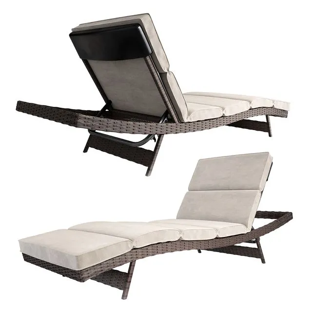 Brown Fortenberry Reclining Chaise Lounge with Cushion 3D Model