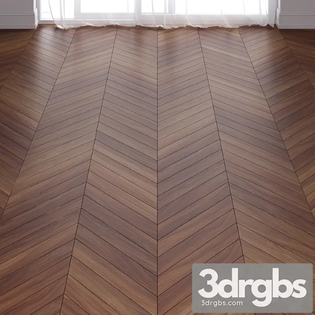 Brown teak wood parquet floor in 3 types 3D Model Download