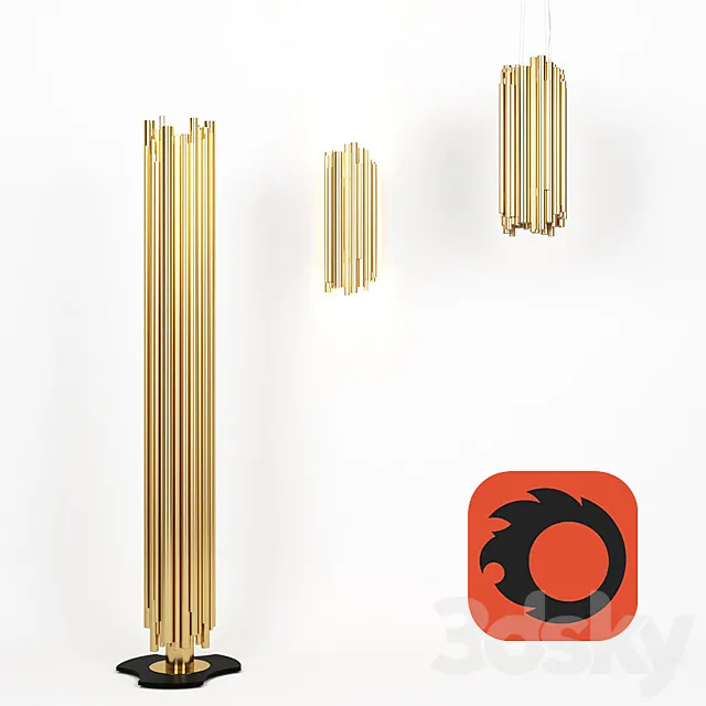 Brubeck Lamps from Delight_full set 3D Model Brubeck Lamps from Delight_full set 3D Model