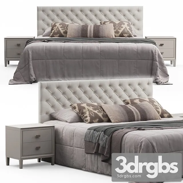 Brunet Contemporary Button Tufted Fabric Queen Headboard Bed 3D Model Download Brunet Contemporary Button Tufted Fabric Queen Headboard Bed 3D Model Download