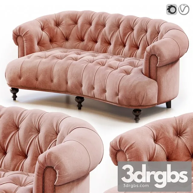 Brussel Blush Tufted Sofa 3D Model Download Brussel Blush Tufted Sofa 3D Model Download