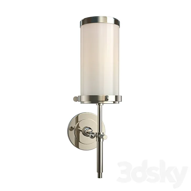 Bryant Bath Sconce in Polished Nickel with White 3D Model