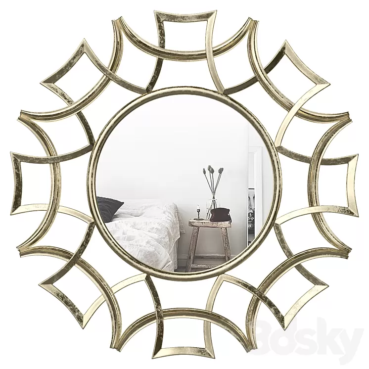 Brylee Traditional Sunburst Mirror WRLO6935 3D Model