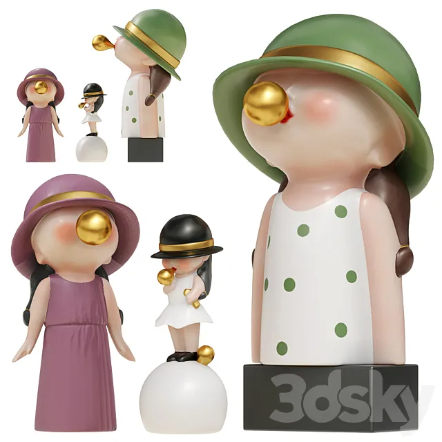Bubble Blowing Figurine Statue Ⅰ 3D Model Bubble Blowing Figurine Statue Ⅰ 3D Model
