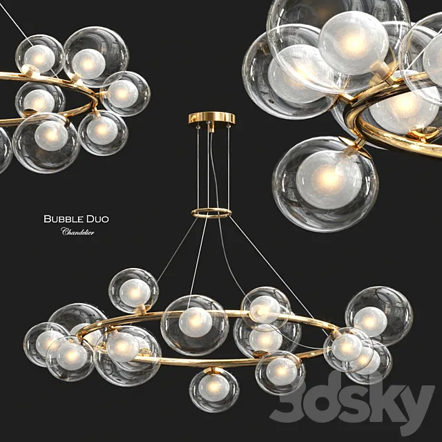 Bubble Duo Chandelier by Freya 3D Model