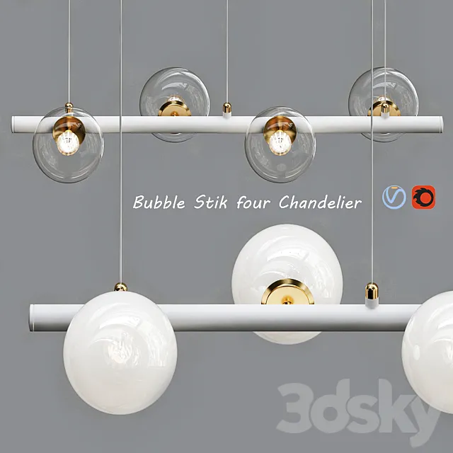 Bubble_Stik_four_Chandelier 3DModel Bubble_Stik_four_Chandelier 3DModel