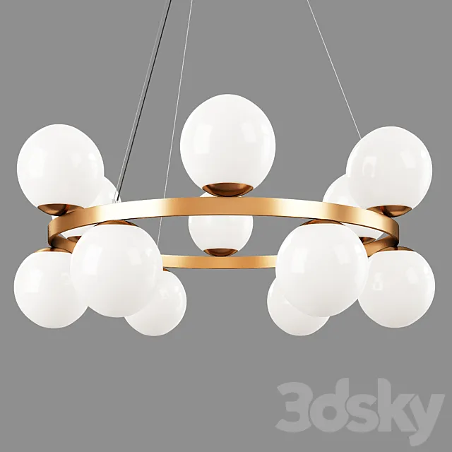 Bubbles brass ring pendant light 3D Model Bubbles brass ring pendant light 3D Model
