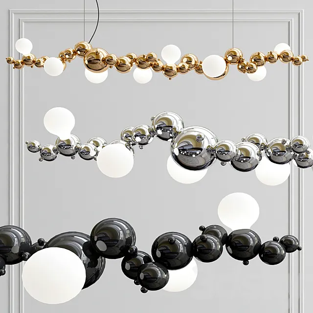 Bubbly 08-Light Linear Pendant Light 3DModel