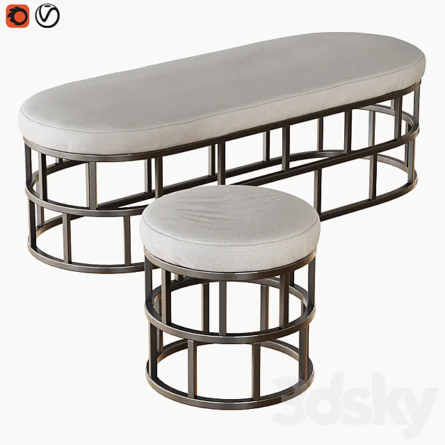 Bucket and pouf Riviera 3DModel