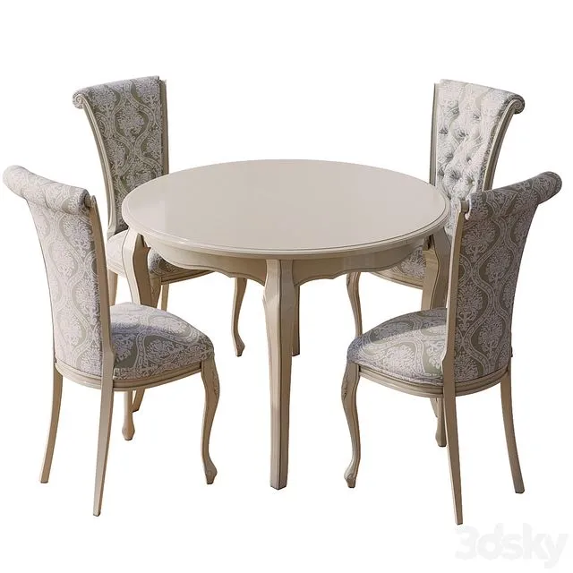 BUCZYNSKI round table. chair 2. Classic collection 3D Model BUCZYNSKI round table. chair 2. Classic collection 3D Model