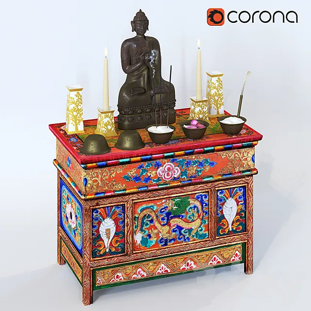 Buddhist altar 3D Model