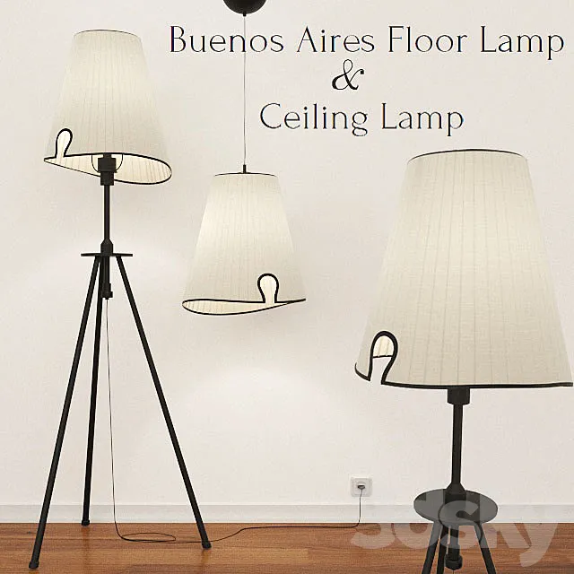 Buenos Aires Ceiling Lamp 3D Model Buenos Aires Ceiling Lamp 3D Model