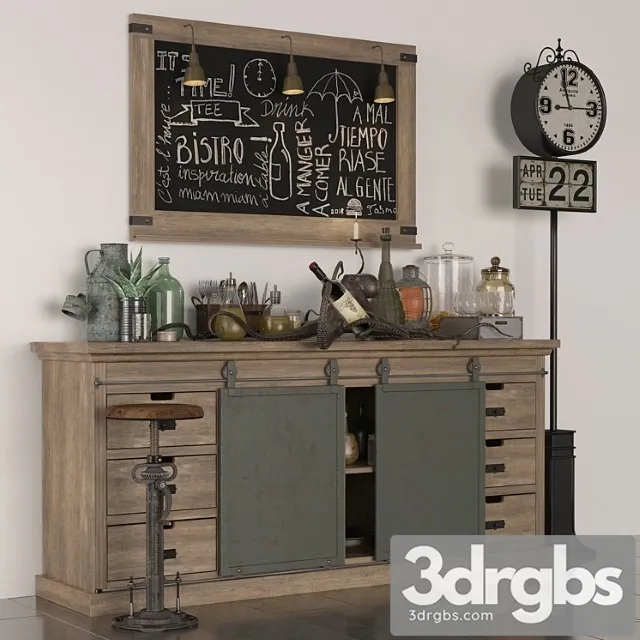 Buffet en manguier massif 2 3D Model Download Buffet en manguier massif 2 3D Model Download