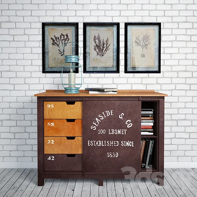 Buffet Industrial Rust Iron Buffet 3D Model Buffet Industrial Rust Iron Buffet 3D Model