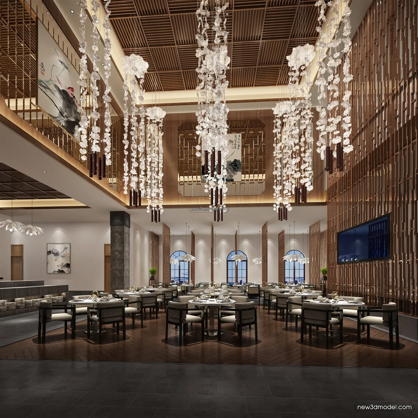 Buffet Restaurant of Hotels 3D Scenes – 3D Blocks – 004 – VRAY