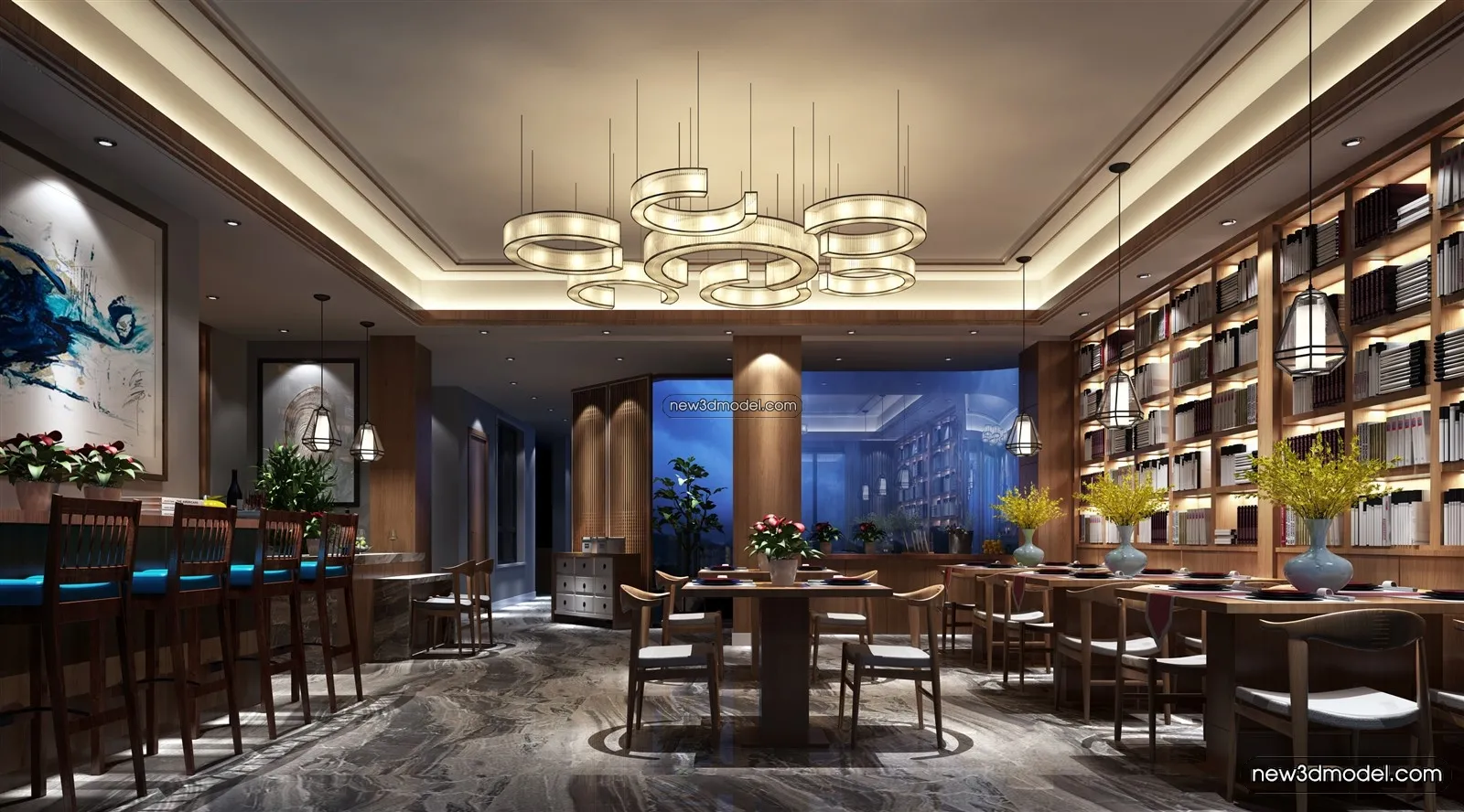 Buffet Restaurant of Hotels 3D Scenes – 3D Blocks – 015 – VRAY