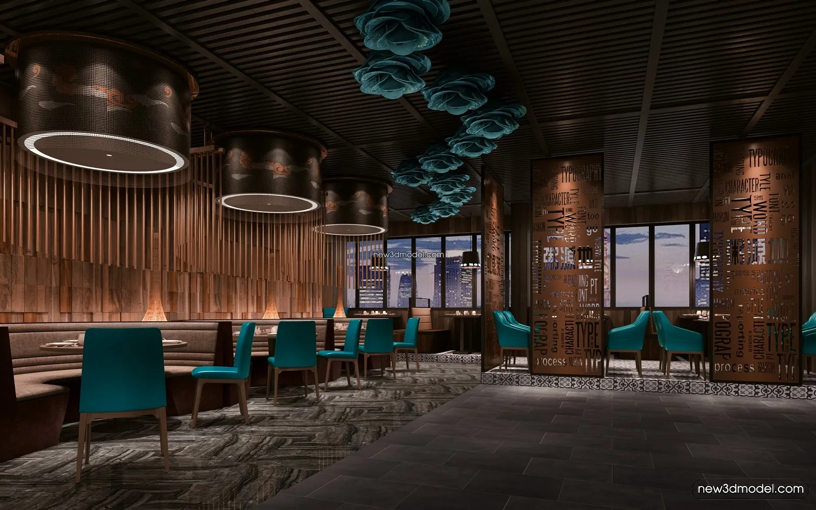 Buffet Restaurant of Hotels 3D Scenes – 3D Blocks – 016 – VRAY