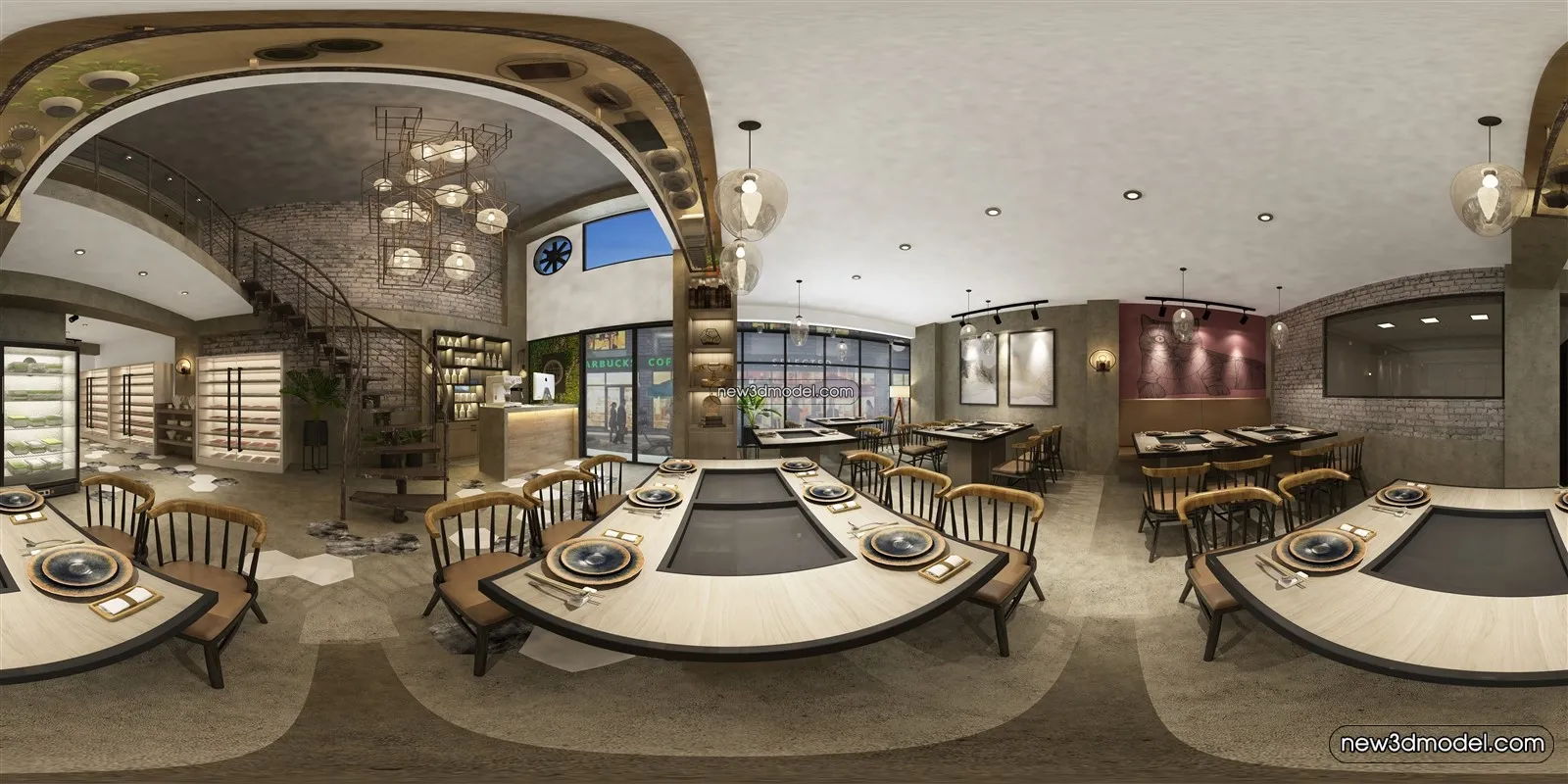 Buffet Restaurant of Hotels 3D Scenes – 3D Blocks – 020 – VRAY