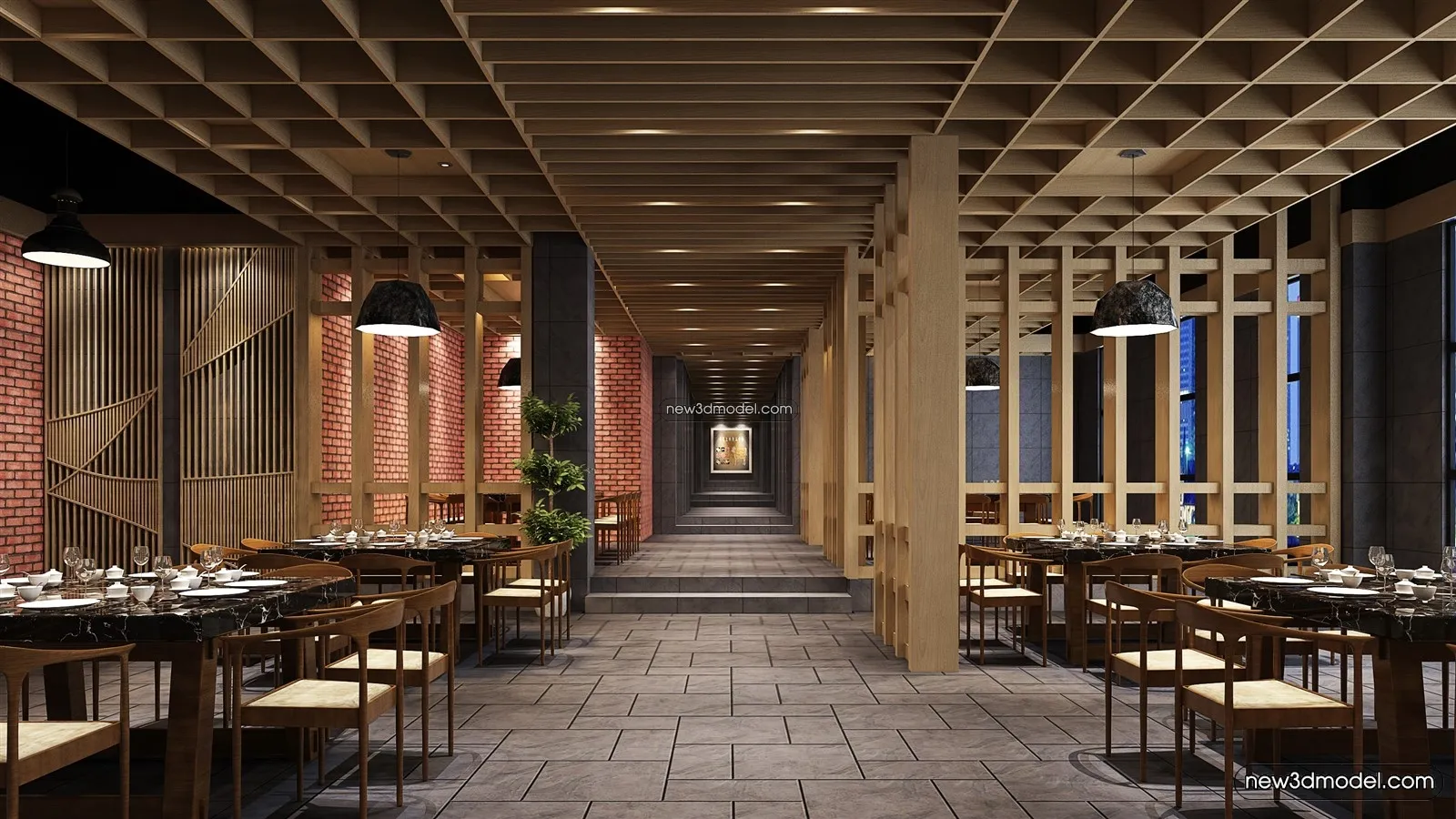 Buffet Restaurant of Hotels 3D Scenes – 3D Blocks – 022 – VRAY